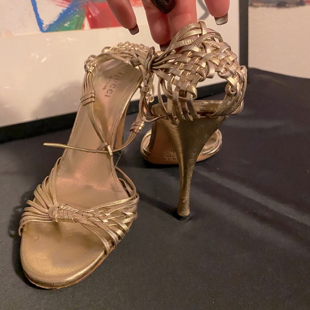 Gold Gucci Heels